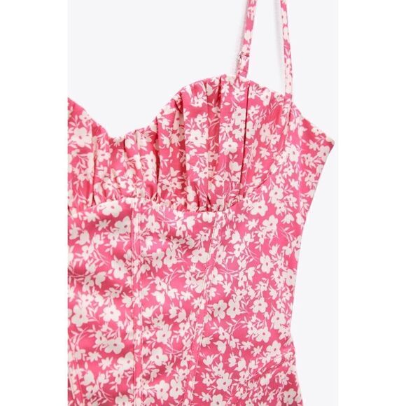 NWT Zara Floral Printed Corset Bodysuit - Picture 7 of 16